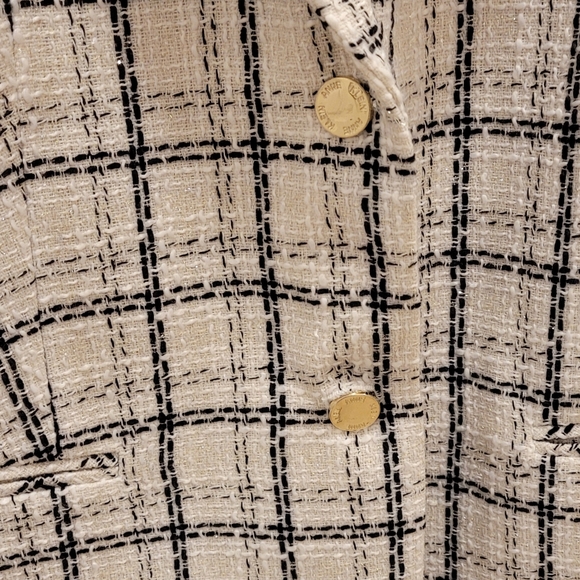 NWT Annie klein suit jacket white & black plaid w/silver sparkles size XL - Picture 2 of 9